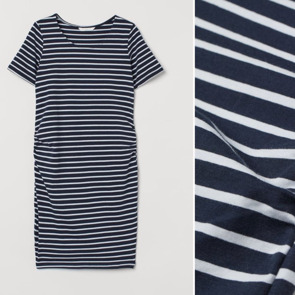 TWO H&M short-sleeved bodycon maternity dresses SMALL